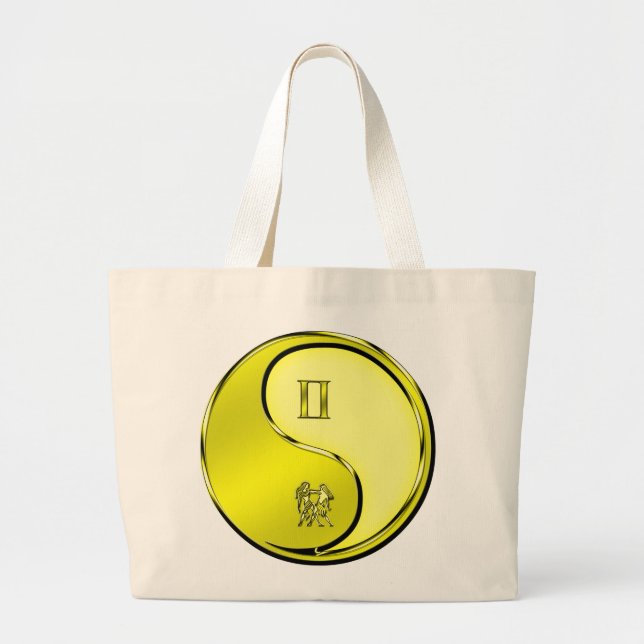Gemini the Twins Large Tote Bag (Front)