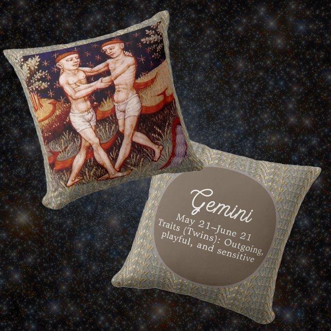 Gemini the Twins Zodiac Sign Birthday Party Cushion (Creator Uploaded)