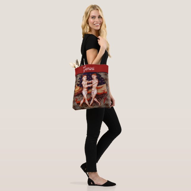 Gemini the Twins Zodiac Sign Birthday Party Tote Bag (On Model)