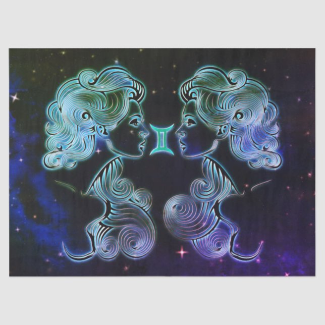 gemini the twins zodiac tissue paper (Front)