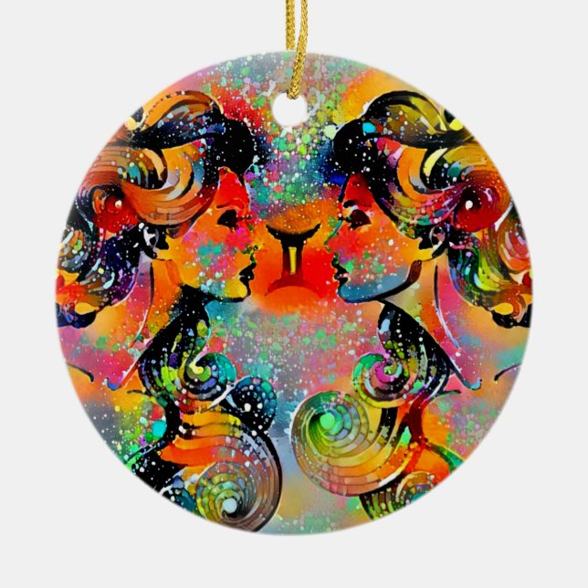 Gemini Tijuana Ceramic Ornament (Front)