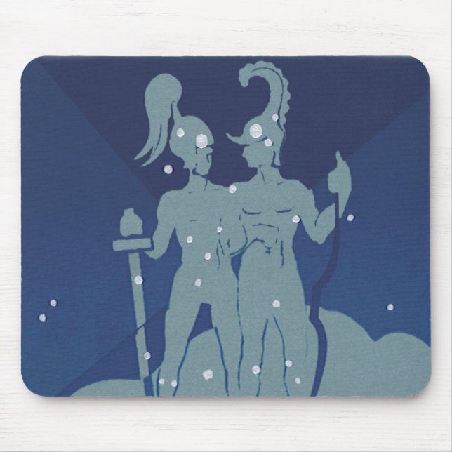 Gemini Twin Constellation Vintage Zodiac Astrology Mouse Pad (Front)