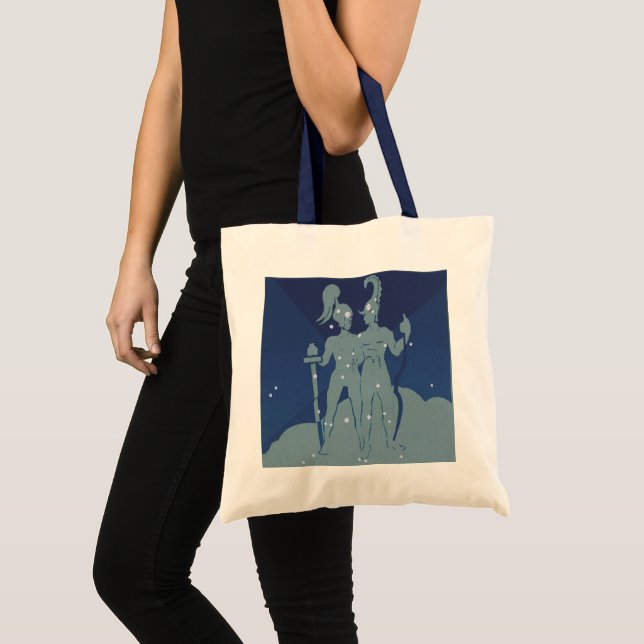 Gemini Twin Constellation Vintage Zodiac Astrology Tote Bag (Front (Product))