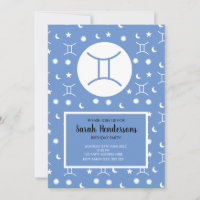Gemini twin zodiac air sign invitation template