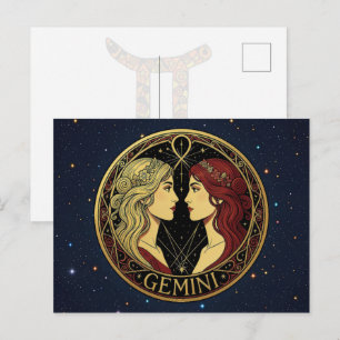 Gemini Twin Zodiac Symbol For Women Postcard