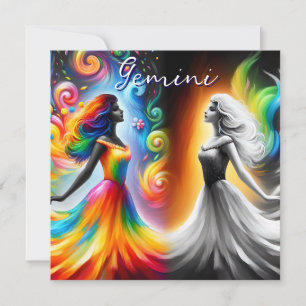Gemini Twins Color & Black and White Horoscope