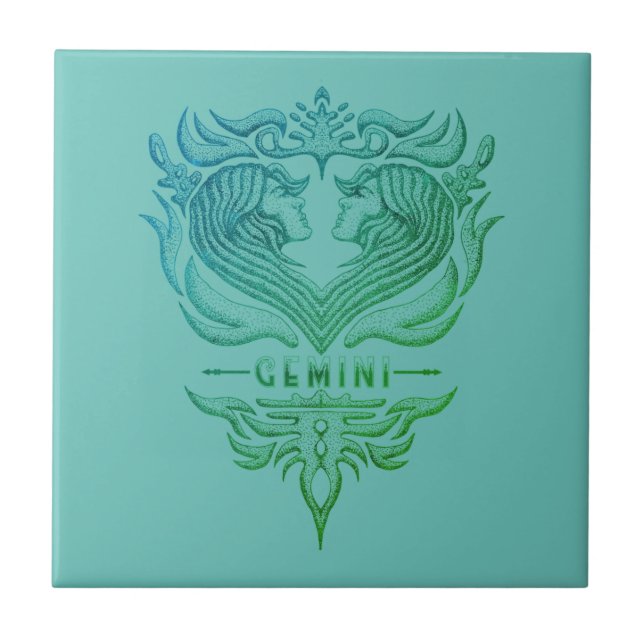 Gemini Twins Emblem Ceramic Tile (Front)