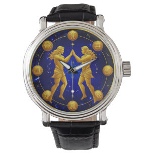 Gemini Twins In Cosmic Circle Watch