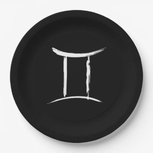 GEMINI Twins May June Zodiac Astrology Birthday Paper Plate