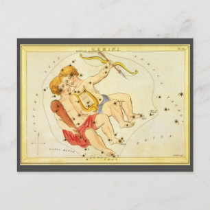 Gemini Twins Vintage Constellation Urania's Mirror Postcard