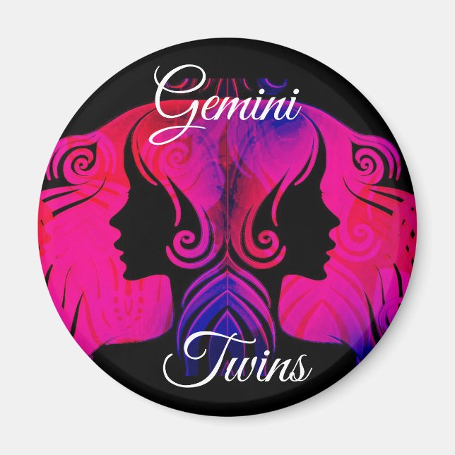Gemini Twins Zodiac Horoscope Sign Magnet (Front)