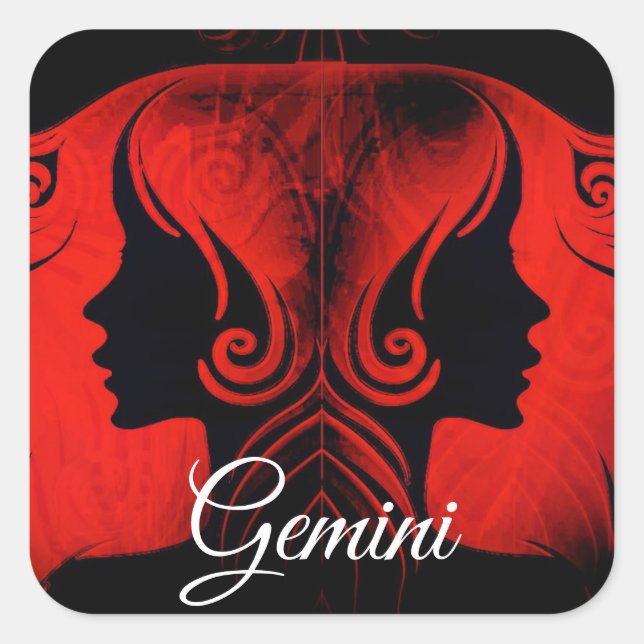 Gemini Twins Zodiac Horoscope Sign Stickers (Front)