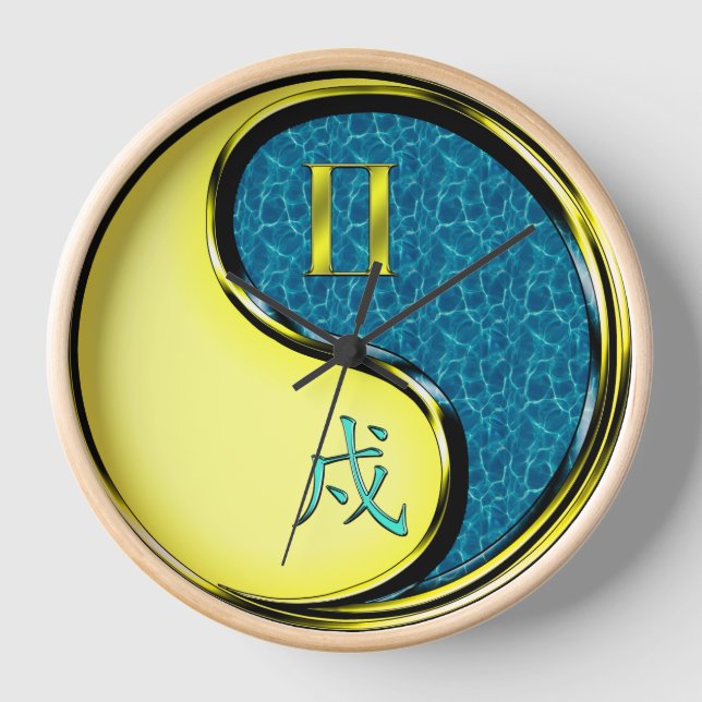 Gemini & Water Dog Clock (Front)