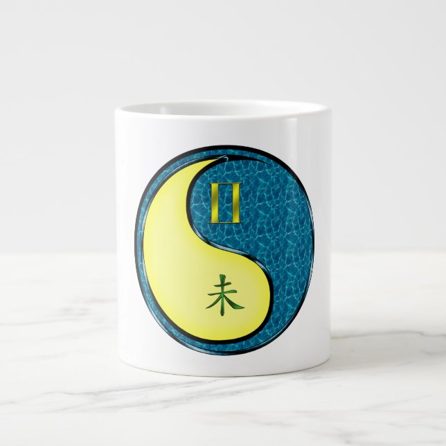 Gemini & Water Goat Large Coffee Mug (Front)