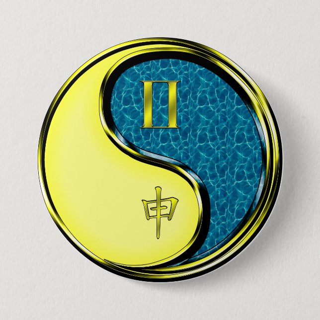 Gemini & Water Monkey 7.5 Cm Round Badge (Front)