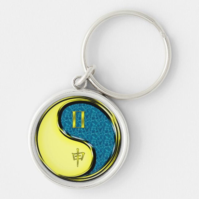 Gemini & Water Monkey Key Ring (Front)