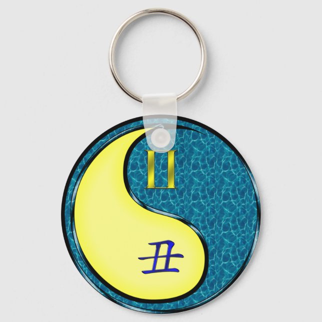Gemini & Water Ox Key Ring (Front)