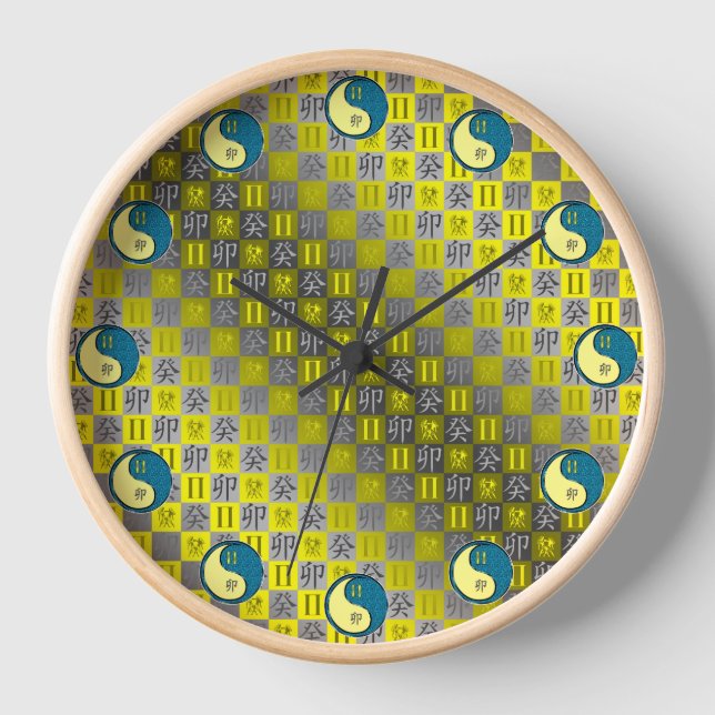 Gemini & Water Rabbit Clock (Front)