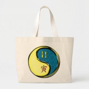Gemini & Water Tiger Large Tote Bag