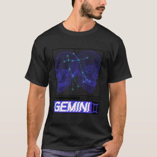 Gemini Witchcraft Zodiac Signs Art Skull Constella T-Shirt