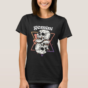 Gemini Witchcraft Zodiac Signs Skull Constellation T-Shirt