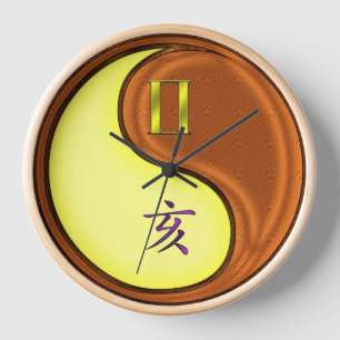 Gemini & Wood Boar Clock