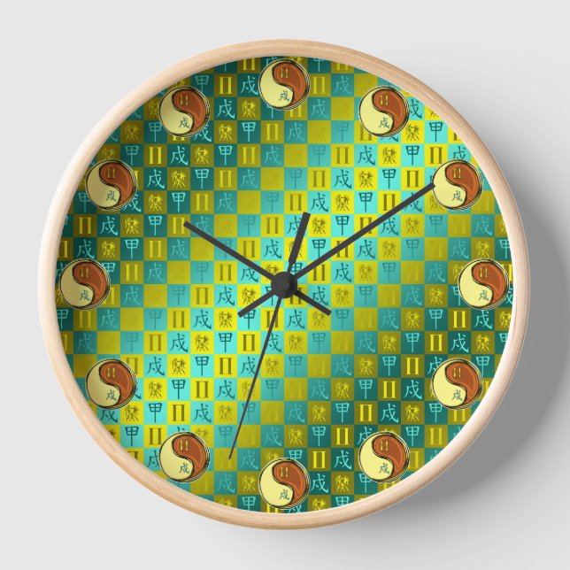 Gemini & Wood Dog Clock (Front)