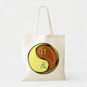 Gemini & Wood Dog Tote Bag