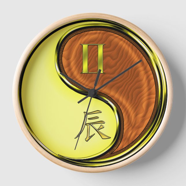 Gemini & Wood Dragon Clock (Front)