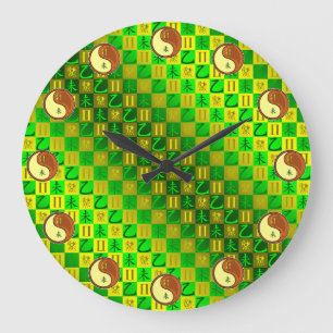 Gemini & Wood Goat Large Clock