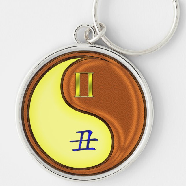 Gemini & Wood Ox Key Ring (Front)