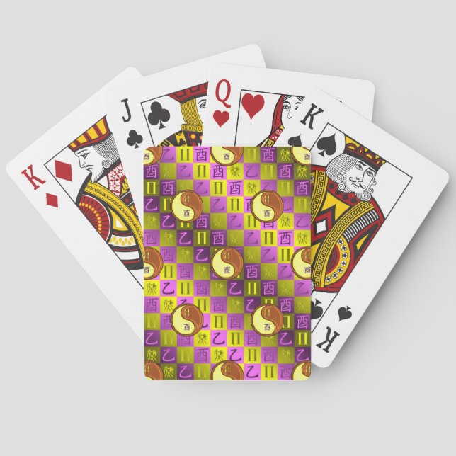 Gemini & Wood Rooster Playing Cards (Back)