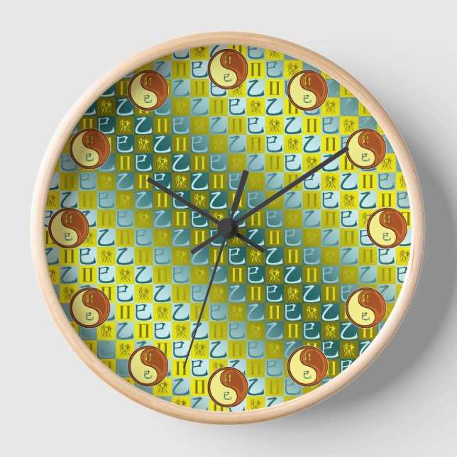 Gemini & Wood Snake Clock (Front)