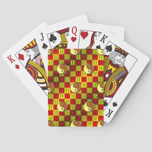 Gemini & Wood Tiger Playing Cards (Back)
