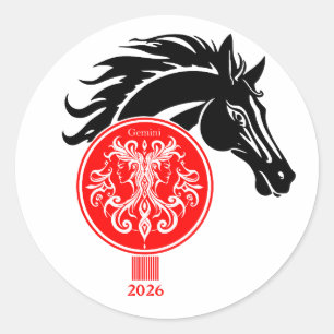 Gemini x Year of the Horse 2026 Classic Round Sticker