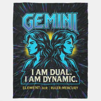 Gemini Zodiac 80’s Rock Band Inspired Astrology Fleece Blanket