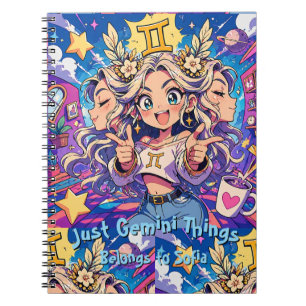 Gemini Zodiac Anime Girl Aesthetic Journal