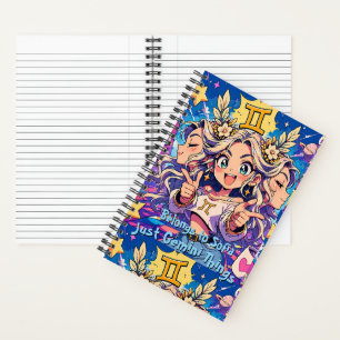 Gemini Zodiac Anime Girl Premium Notebook