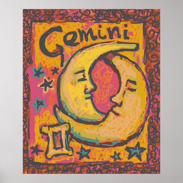 Gemini Zodiac Art Poster (Front)