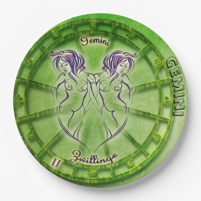Gemini Zodiac Astrology design Paper Plate (Front)