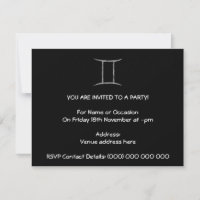 Gemini. Zodiac Astrology Sign. Black.