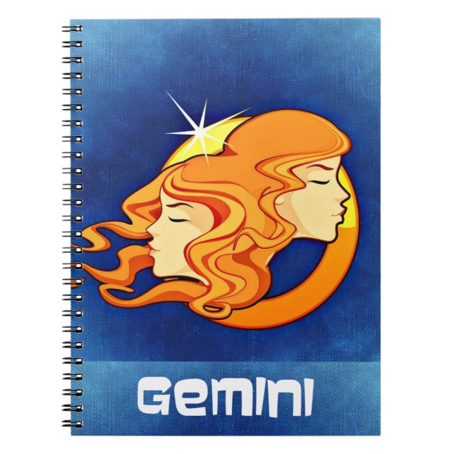 Gemini Zodiac Astrology Symbol Notebook (Front)
