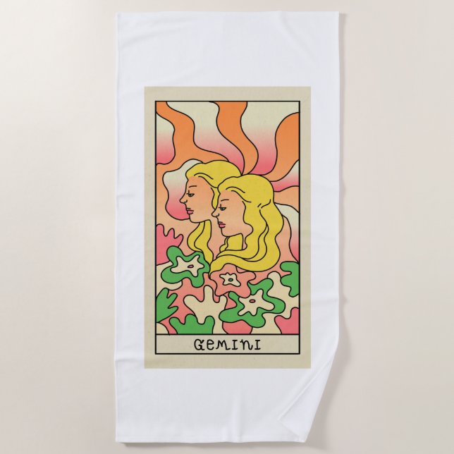 Gemini Zodiac Beach Towel (Front)