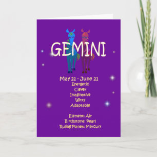 Gemini Zodiac Birthday Card