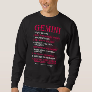 Gemini Zodiac Birthday Girls Men Saying Sweatshirt