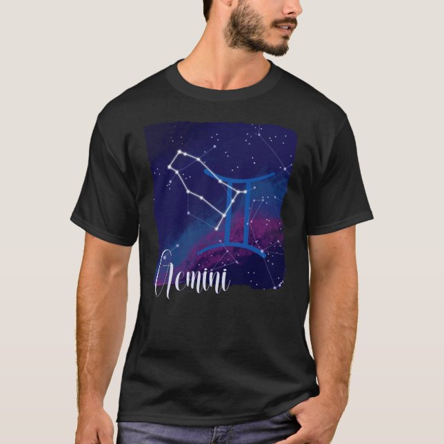 Gemini Zodiac Constellation T-Shirt (Front)
