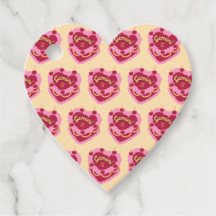Gemini Zodiac Coquette Heart Birthday Cake Favour Tags