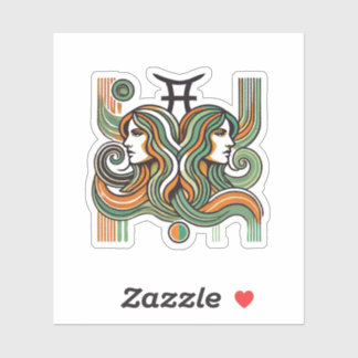 Gemini Zodiac Custom-Cut Vinyl Sticker