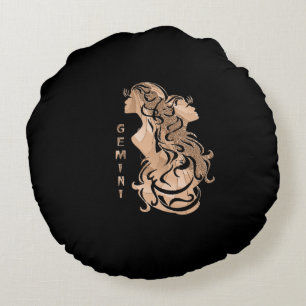 Gemini Zodiac Design Round Cushion