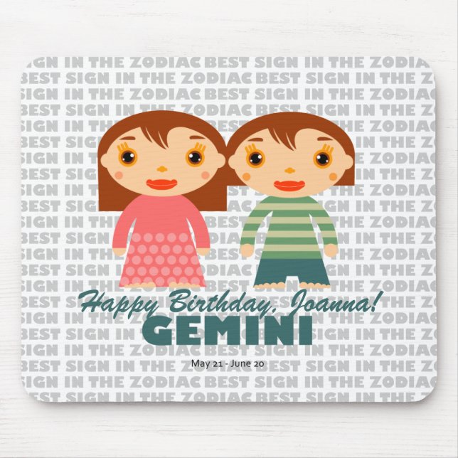 Gemini Zodiac for kids Mouse Pad (Front)